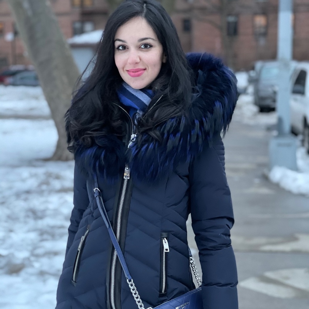 Series by Nicole Benisti Down Coat Exotic Raccoon Fur